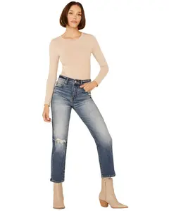 Daze Women's Medium Wash Slim Straight Leg Ankle Jeans - D6102jso-Hmu