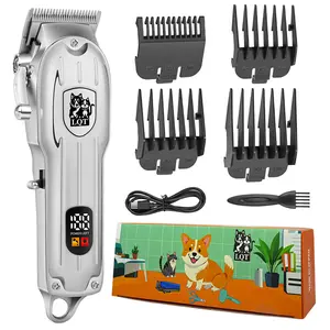 LQT Pet Grooming Clipper, Low-Noise Cordless Rechargeable Pet Clipper (Stainless Steel Blade), Cat and Dog Pet Animal Clipper, Grooming Trimming Tool
