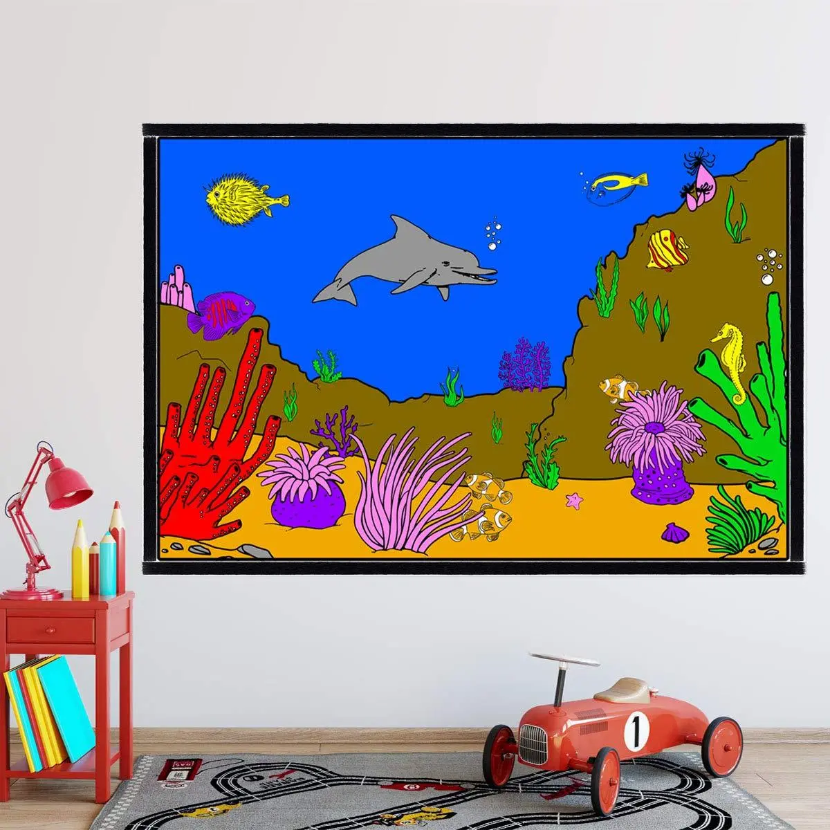 Coloring Wall Prints - Ocean Coral Reef Dry Erase Whiteboard Decal VWAQ - DRV7