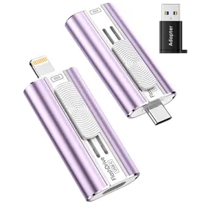 【1 PACK】iPhone Flash Drive 512GB 1TB Dual Interface USB-C & USB-L High-Speed Data Transfer Portable Memory Stick for iPhone iPad Android Phones & PCs