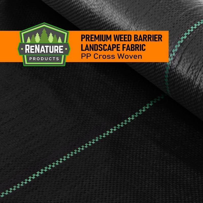 4FT x 100FT Weed Barrier Landscape Fabric, 3.2oz Premium Heavy Duty Garden Cloth, Ground Cover for Gardening, Farming with 30 U-Shaped Securing Pegs