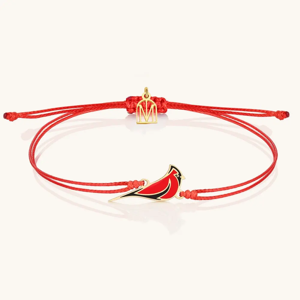 Thread of the Red Cardinal: Always In My Heart - Mantra Bracelet with Red Cord, Colorful Design, and Adjustable