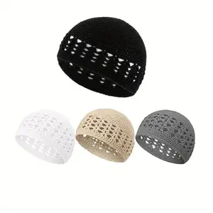 4-pack Knitted Muslim Hat, Breathable Crochet Skull Cap, Suitable for Outdoor Activities, Ramadan and Holiday Celebrations