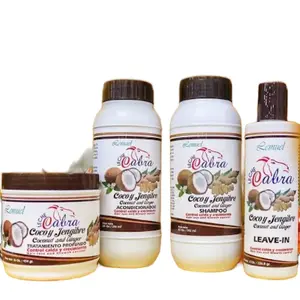 Lemuel Leche Cabra Coconut & Ginger Shampoo, Conditioner ,Treatment Leave-In Combo for Deep Care and Shine