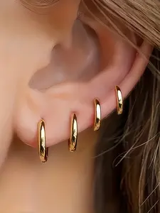 High-Quality Stainless Steel Earrings, Ear Studs, Hypoallergenic, Non-Fading, Elegant Fashion Jewelry, Flat Pierced Jewelry for Women, Perfect Gift
