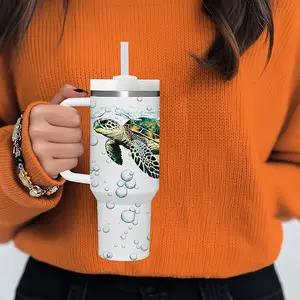 Sea Turtle Tumbler 40oz with Handle, Gifts for Women Men