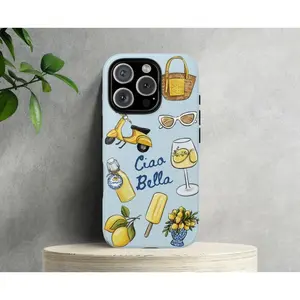 Italian Quote Phone Case Italy Summer Vacation Tough Protective iphone Cover Suitable for IPhone17 11 12 13 14 15 16 Pro Max Air Plus