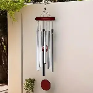 1pc Memorial Wind Chime, Large Outdoor Deep Tone, Sympathetic Wind Chime with 6 Tuning Tubes, Elegant Wind Chime, Suitable for Gardens, Terraces, Balconies and Homes