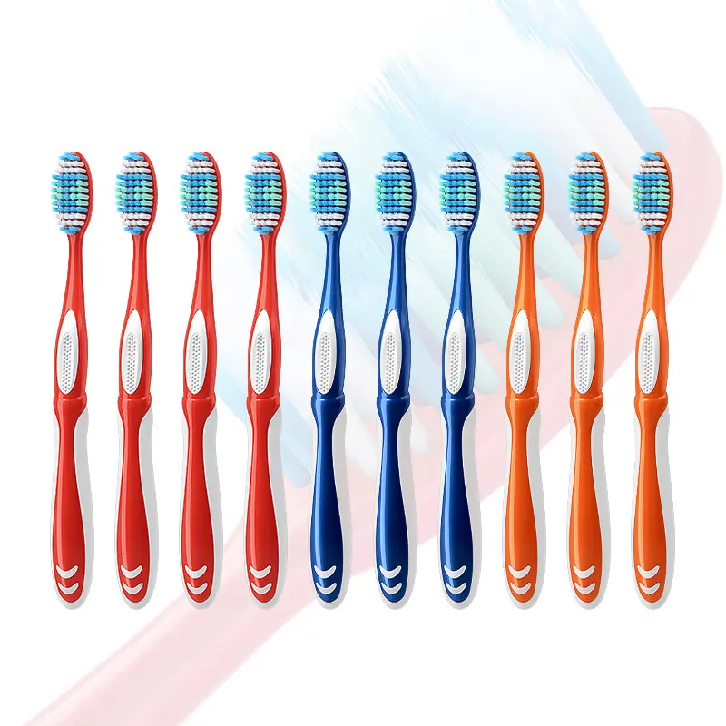 Engohn 10 pcs Flexible gum-protecting adult toothbrush, high-elastic brush wire, deep into the teeth to remove stains and protect the gums, designed for sensitive mouths, BPA and latex free, 10 pcs