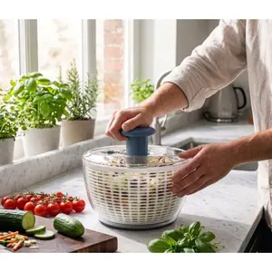 GreyLeaf 3.8Qt Salad Spinner — One-Hand Pump, BPA-Free