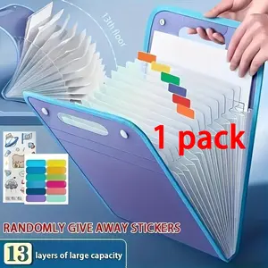 13-Layer Heavy-Duty Expanding File Folder with A4 Size & 13 Expandable Sections - Multi-Pocket Document Organizer Suitable for School, Office, College - 13-Tier Folder for Papers, Exams, Receipts, Bills