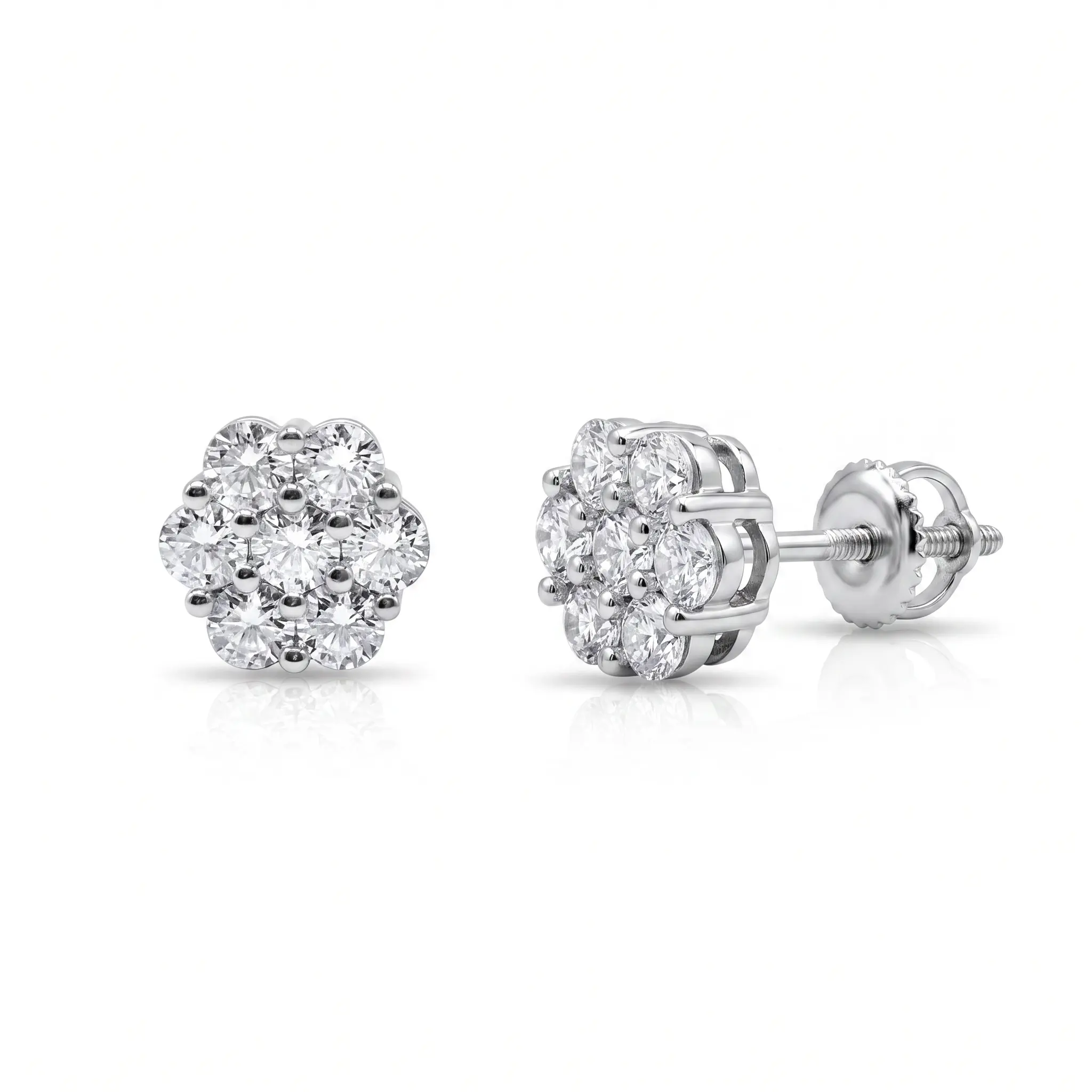 9mm Luxurious Cluster Earrings VVS1 Lab Stones