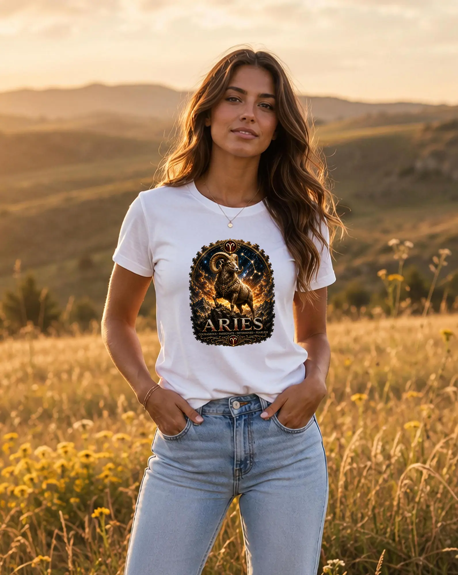 Aries Ram Zodiac Graphic Tee | Astrology Constellation Shirt