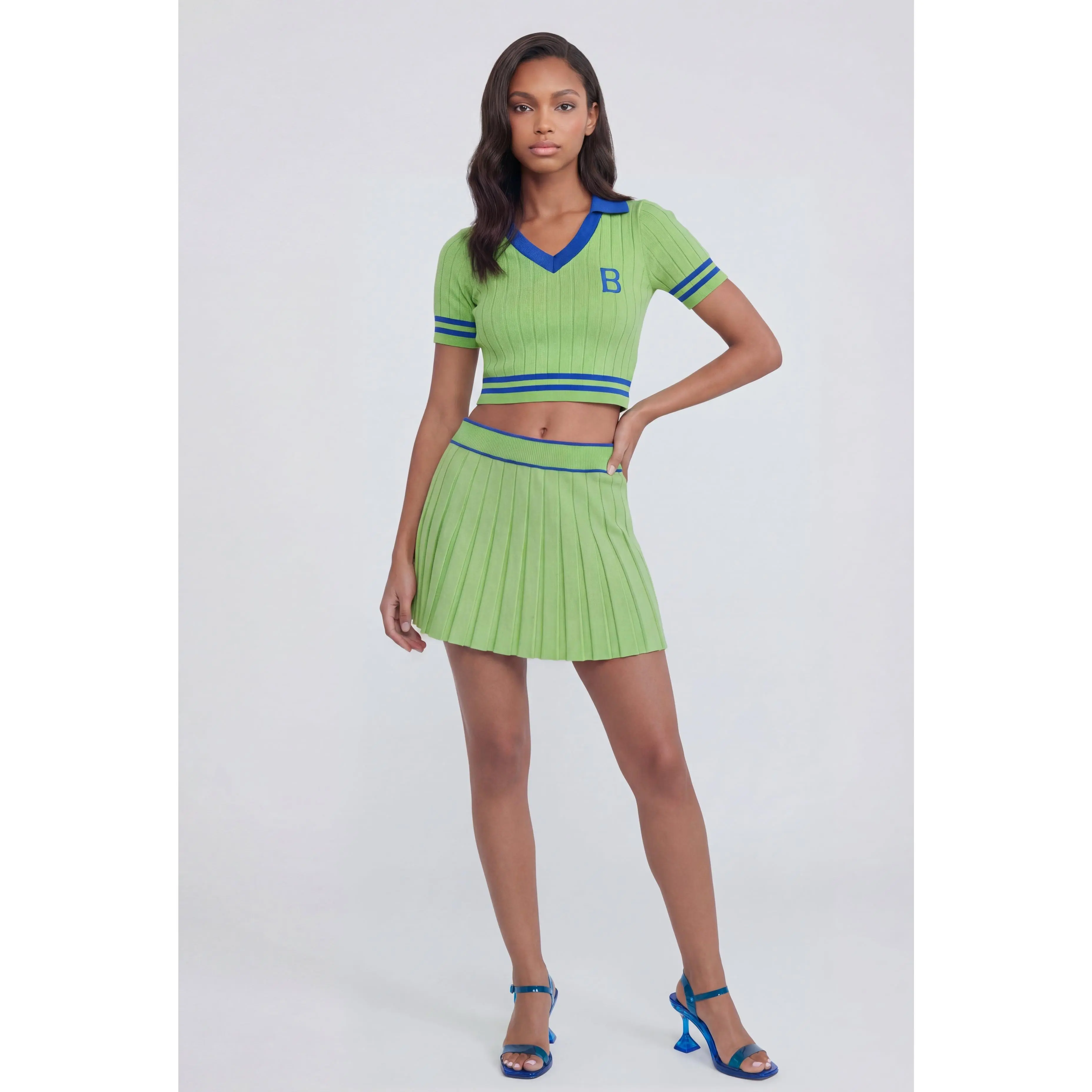 Brittany Varsity Pleated Mini Skirt