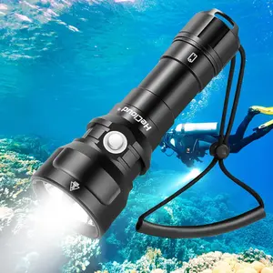Diving Flashlight 873ft Depth Underwater Flashlight for Snorkeling Safety Scuba Dive Light Rechargeable IPX8 Waterproof 3 Modes Super Bright LED Torch