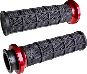 ODI Hart-Luck Signature V-Twin Lock-On™ Grips for Indian - Black/Red V31ITW-BB-R