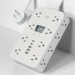 21-in-1 Power Strip with 16AC Outlets + 3USB-A + 2USB-C | 45° Rotating Plugs, Fireproof, Overload Protection | Perfect for Home/Office Socket Saver Universal Socket
