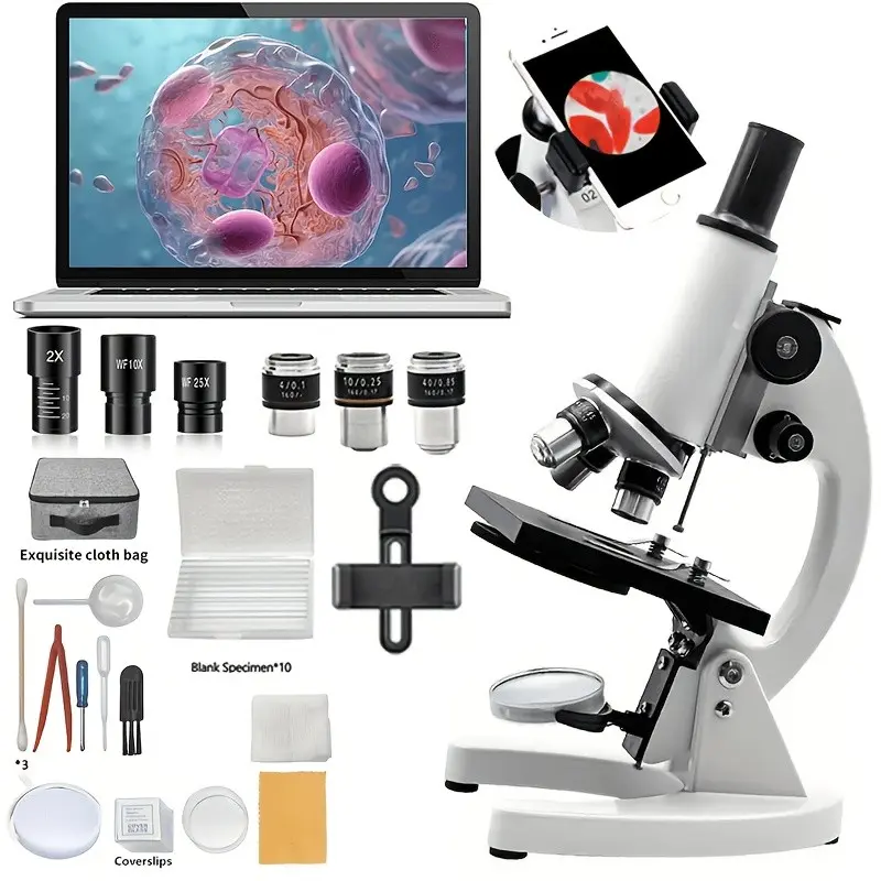 40x-2000x Monocular Microscope | Benchtop Optical Microscope with Gift Box, Educational Science Experiment Biology Microscope, Suitable for Digital Microscope Scientific Research, Microscope for Adults and Beginners by SINO OPTICAL