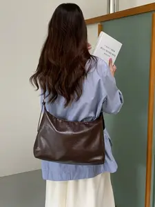 Mead Vintage Crossbody Bag for Women, 2026 New Korean Style Large Capacity Shoulder Tote, Trendy Commuter Bag, Versatile Fashion Accessory