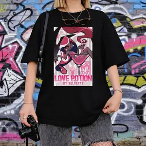 Love Potion by Velvette Shirt, Sweatshirt, Hoodie, Hazbin Hotel, Helluva Boss, Cartoon Unisex Tee, Gift For Hellaverse Fans 243