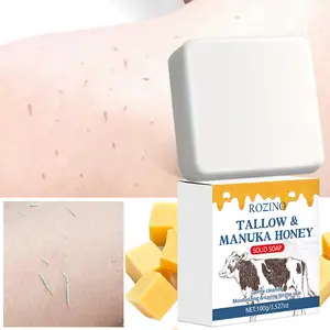 ROZINO Tallow & Manuka Honey Solid Soap - Gentle Cleansing, Moisturizing & Caring for Skin, Natural & Organic Ingredients, 100g