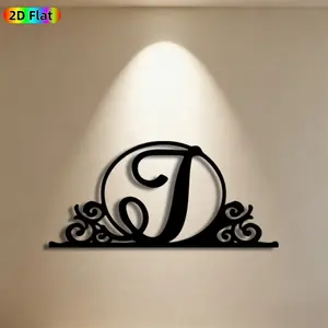 1pc Monogram Metal Wall Art, Elegant Monogram Statue Mural, Ideal Gift for Valentine's Day, Wedding, Monogram Decor Enthusiasts, Rust-Resistant Metal Wall Decor Wall Sculptures, Perfect for Bedroom Wall & Garden Fence, Personalized Home Decor