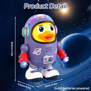 1 Pcs Dancing Space Duck Toy with Music & LED Lights – Funny Electric Waddling Duck for Kids, Interactive Singing Toy, Birthday Gift for Toddlers & Babies