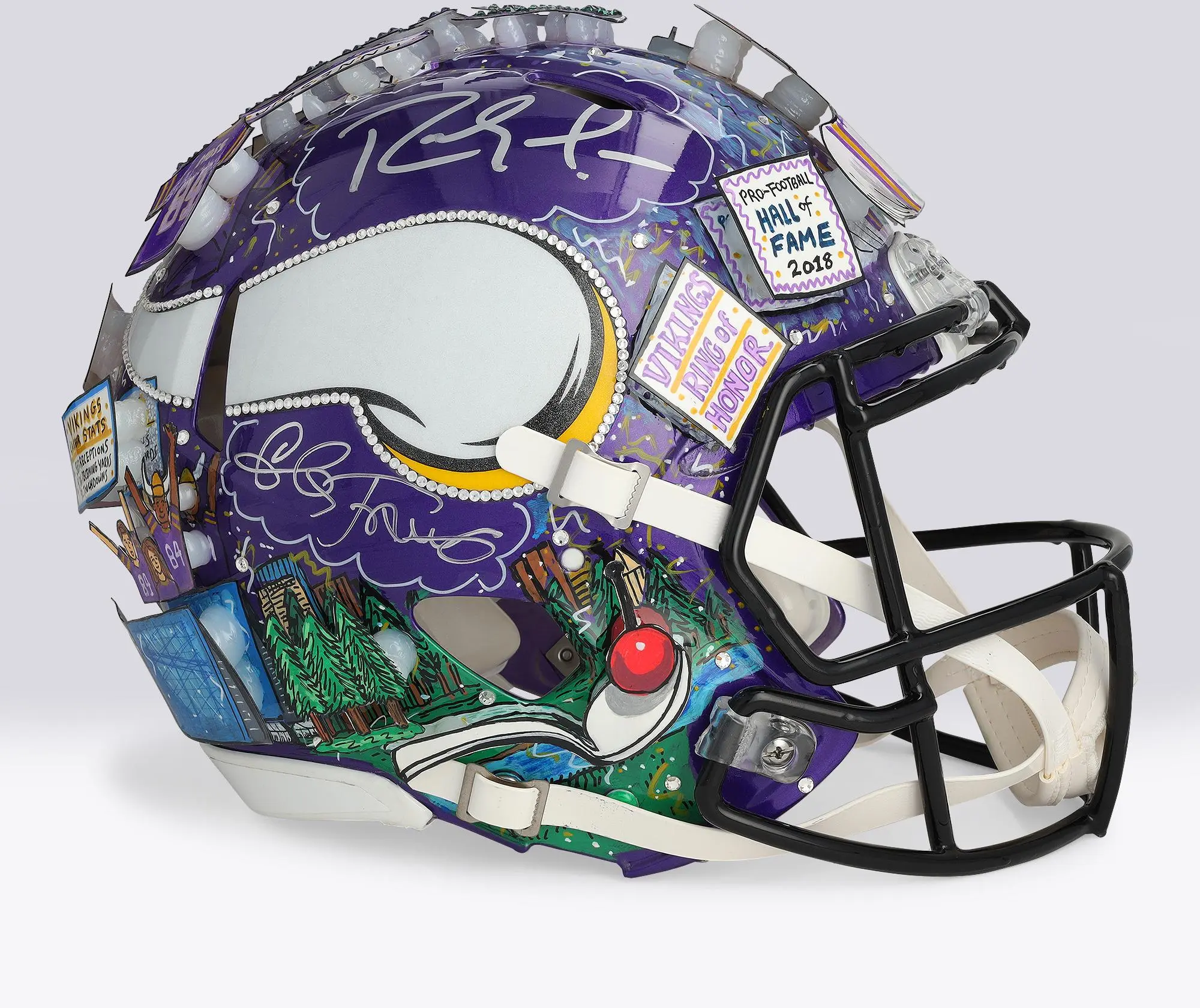 Randy Moss Minnesota Vikings Autographed Riddell Speed Authentic Helmet - Art by Charles Fazzino - NF70443568 - Fanatics Authentic Certified