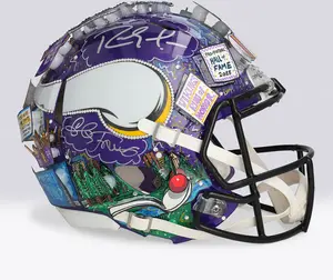 Randy Moss Minnesota Vikings Autographed Riddell Speed Authentic Helmet - Art by Charles Fazzino - NF70443568 - Fanatics Authentic Certified