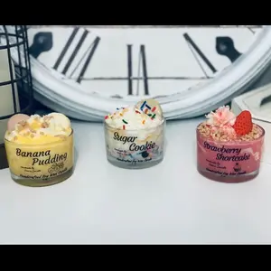 Dessert Candles 4oz Soy Wax Fragrance Strawberry Cookie