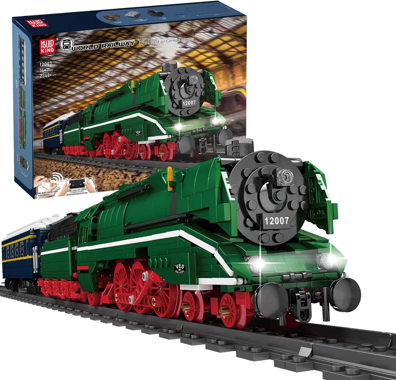 Mould King 12007 German Express Train Steam Locomotive Building Block Toy summerwins
