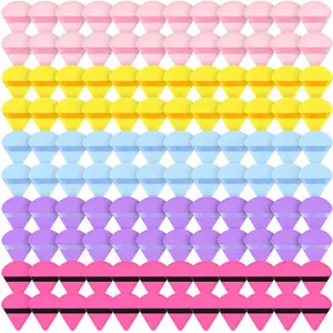 120 Pieces Powder Puff Soft Triangle Makeup Puff Sponge Beauty Puff for Loose Powder Cosmetic Foundation Blender Dry Contouring Tools Women Thanksgiving Christmas Gift, 5 Colors (Bright Color)