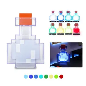 RGB LED Night Light – Magic Potion Bottle Color-Changing Lamp with 8-Color Gradient – Aesthetic Bedroom, Desk & Gaming Room Decor – Gift for Gamers & Kids