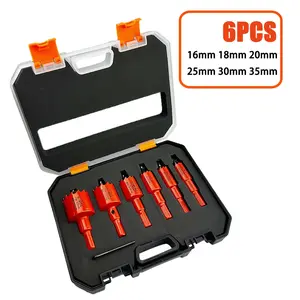 6pcs 16-35mm M42 Bi-Metal Drill Bit HSS Steel Drilling Hole Saw Drill Bit Carpentry Wood Drilling Crown For Metal Aluminum Iron Drill Bits Set
