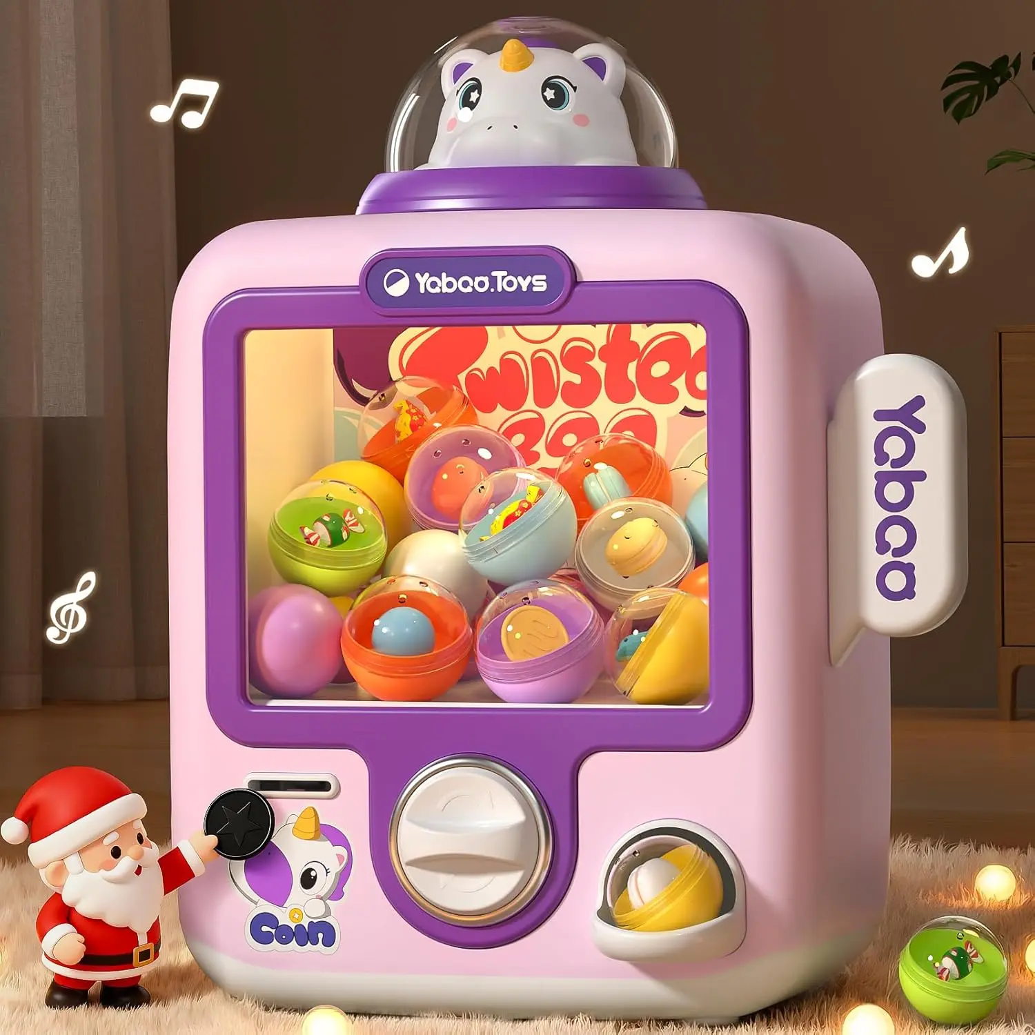 Christmas Unicorn Decorative Display Set – Mini Vending Machine Style Festive Tabletop Decor