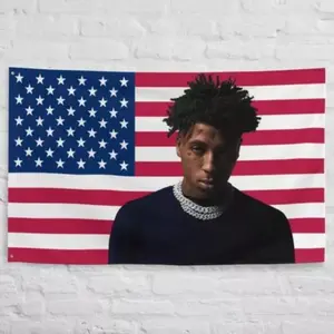 Young*boy American Flag Banner 3 X 5 Feet Funny Wall Hanging Tapestry 100% Polyester with 4 Copper Rings for College Dorm Decor Outdoor Yard Shooting Background Decoration Gift Default