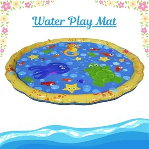 58in Toddler Water Play Mat - Safe Materials Outdoor Baby Splash Pad with Splash Sprayer, 3D Sea Animal Design, Summer Backyard Fun for Kids, Sprinklers For Yard, Sea Animals