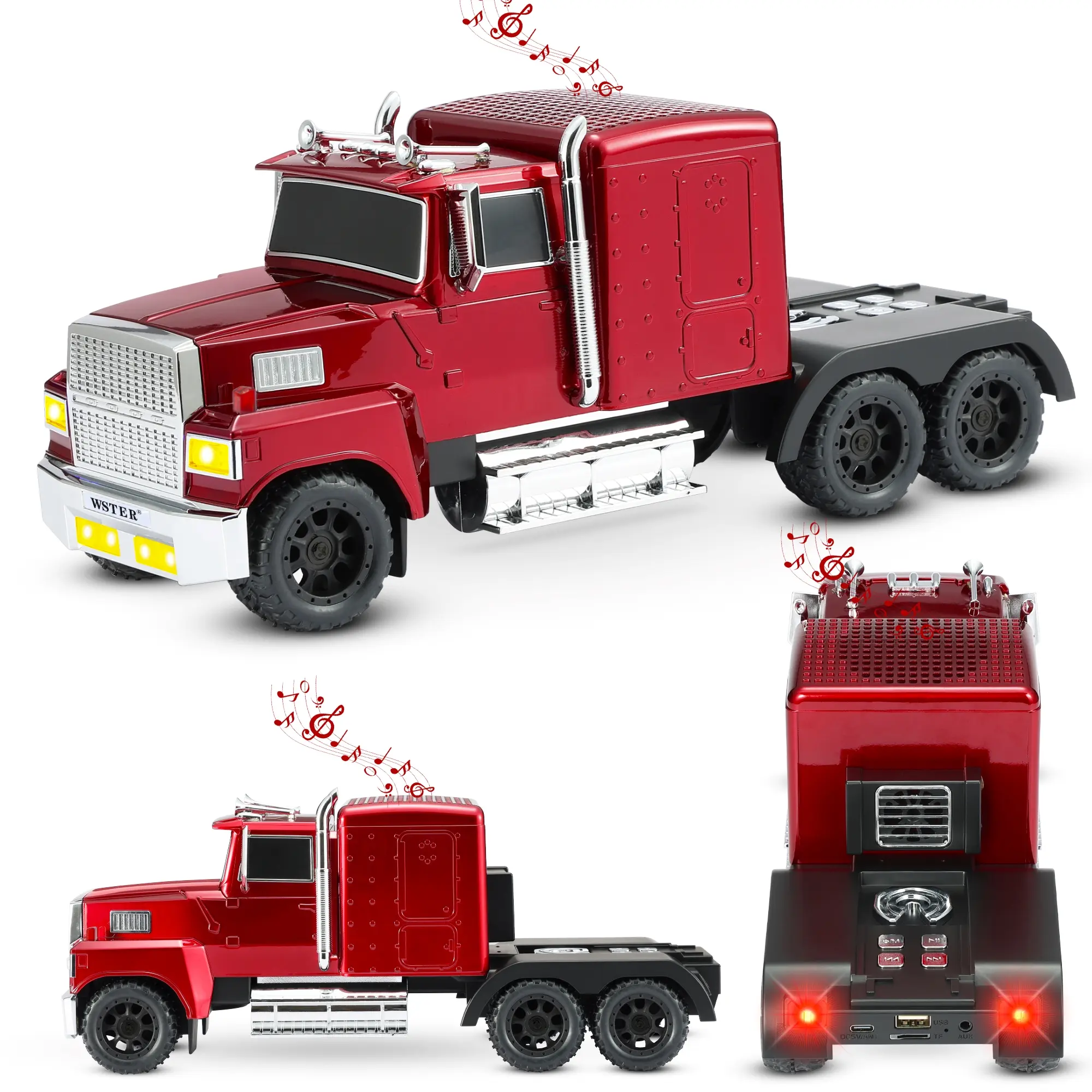 Fuzix WS-570 Truck Model Bluetooth Speaker with USB Micro SD AUX FM Radio TWS Pairing for Indoor Outdoor Party Birthday Gift Cybertruck Car-Inspired Design High-Quality Sound Portable Power Compact Gift-Worthy