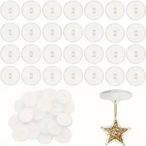 30pcs Ceiling Hooks, No Drilling Transparent Hooks, Self-adhesive Wall Hooks for Bathroom Wall Doors, for Hanging Party Balloons, Small Decorations