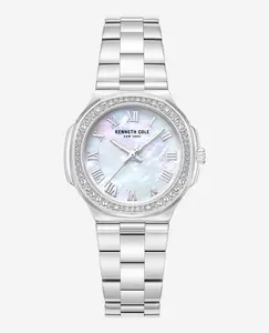 Classic Crystal Lined Outer Dial Stainless Bracelet Watch