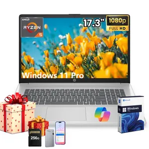 HP 17-inch Laptop for Business and Student -  Windows 11 Pro, Wi-Fi 6, up to 32GB RAM, 512GB SSD, AMD Ryzen 5 7430U, Fast Charge, 17.3” FHD Anti-Glare Display,Bundle Accessory