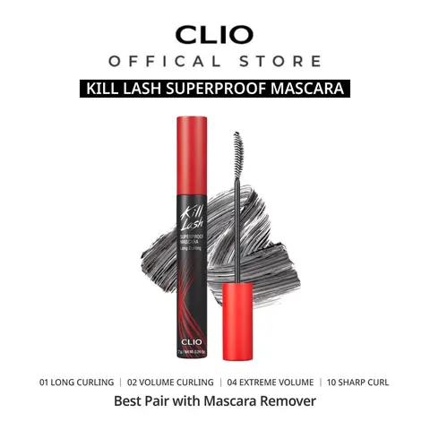 [CLIO Official Shop] CLIO Kill Lash Superproof Mascara | Waterproof Mascara, Smudge-Proof, Long-Lasting | Mascara Remover & Eye Makeup