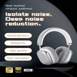 Head mounted wireless headphones, stereo with built-in microphone, surge bass, USB-C charging port FM SD/TF, Sports, gaming, with 180 °   surround sound bass enhancement and stretchable flat design, auxiliary mode Electronic Earbud