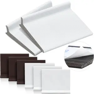 6 Count  Self-Adhesive Door Corner Seals, Gap Filler Seal Strip Weather Stripping Draft Stopper Door Frame Seal Corner Foam for Weather Protection Isolation of Noise(White,Coffee)