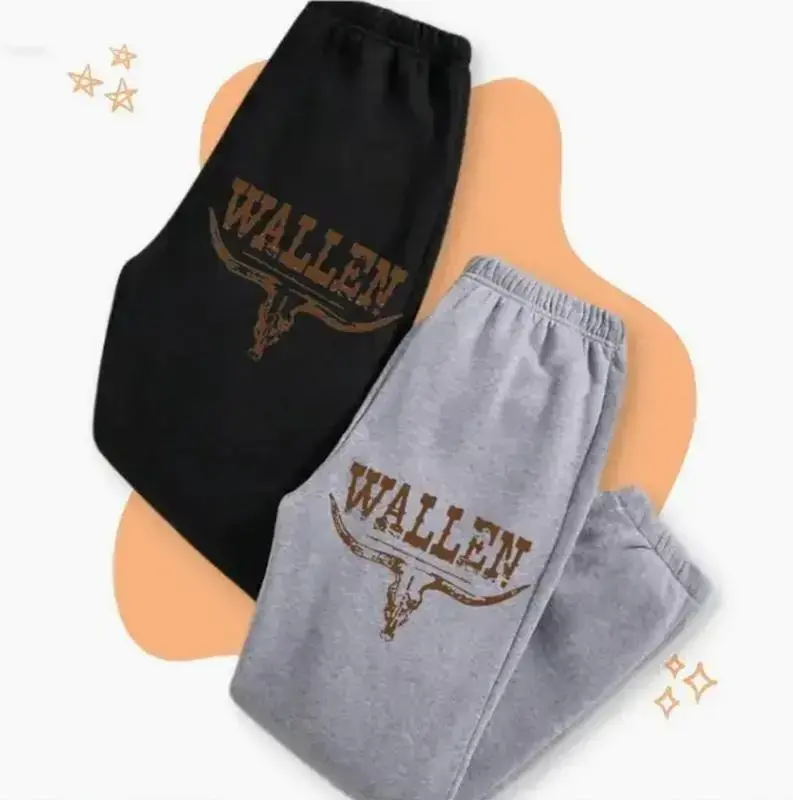 Wallenn Graphic Unisex Sweatpants – Country Lyrics Inspired Joggers, Wallenn Outfit, Whiskey Western Streetwear, Southern Concert Apparel, Casual Pants for Men and Women, Unisex Cotton Graphic Casual Sweatpants