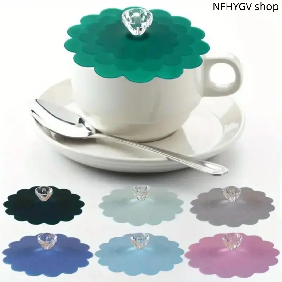 Six Pieces Food Grade Silicone Cup Covers Bpa Free Airtight Heat Resistant Sealing Lids Fit 12oz To 20oz Mugs And Tumblers Practical Dustproof Caps for Household Daily Use Outdoor Travel And Beverage Container Matching