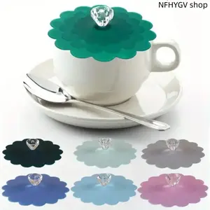 Six Pieces Food Grade Silicone Cup Covers Bpa Free Airtight Heat Resistant Sealing Lids Fit 12oz To 20oz Mugs And Tumblers Practical Dustproof Caps for Household Daily Use Outdoor Travel And Beverage Container Matching
