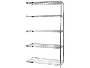 Quantum Storage AD54-1836C-5 5-Shelf Chrome Wire Shelving Add-On Unit, Home Organiser, Racks for Storage - 18 x 36 x 54 in.