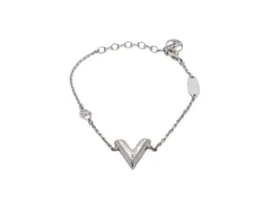 Pre-owned Louis Vuitton Essential "V" Silver Bracelet Perfect for Daily Use