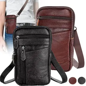 Universal Crossbody Phone Shoulder Holster – Soft Leather Phone Bag for Smartphones Below 6.9 Inches, Slim Durable Shoulder Pouch Perfect for Daily Carry & On-the-Go Use